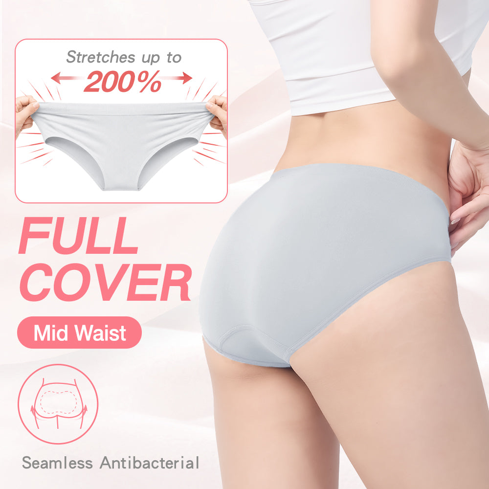 【Full Cover】Mid Waist - Seamless Panty