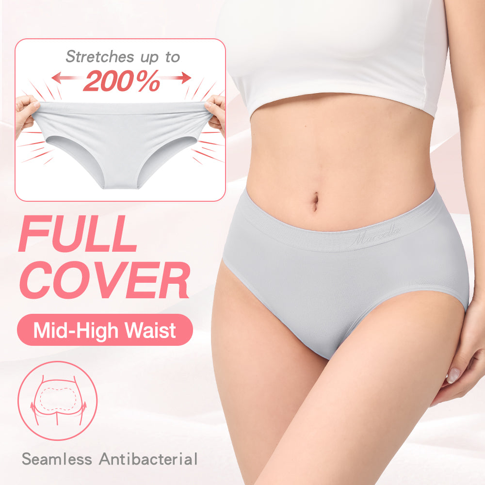 【Full Cover】Mid High Waist - Seamless Panty