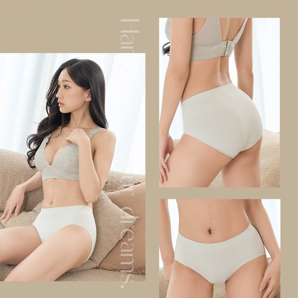 【Full Cover】Seamless Antibacterial Panty - Mid-High Waist